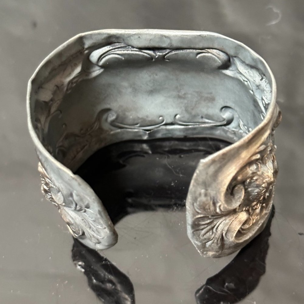 Jezlaine Cat Sterling Silver 925 Cuff Bracelet Victorian Floral Wallace Fish - Picture 6 of 7